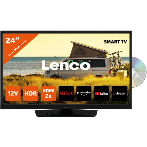 Lenco DVL-2483BK - Smart TV 24"- Ingebouwde DVD speler - Zwart (2023)