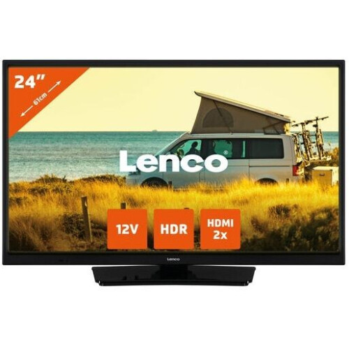 Lenco LED-2423BK - 24"HD LED TV - Draagbaar met 12V auto adapter - Zwart