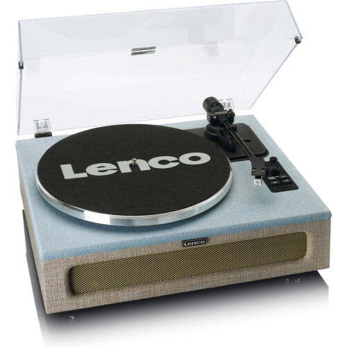 Lenco LS-440BUBG - Platenspeler - Bluetooth 5.0 - 4 Speakers 40W RMS - Blauw Grijs Tweedehands