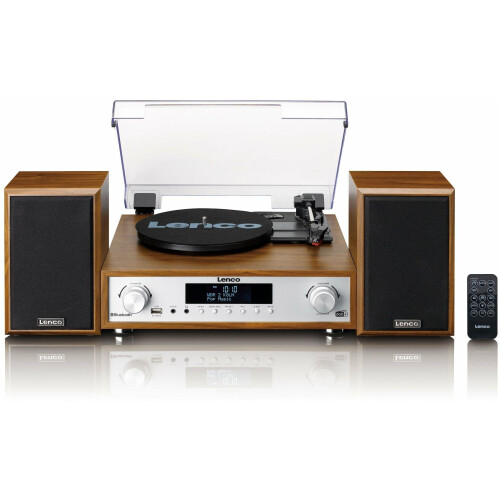 Lenco MC-160WD - HiFi stereo set - Platenspeler met Bluetooth 5.0 - Houtkleur Tweedehands