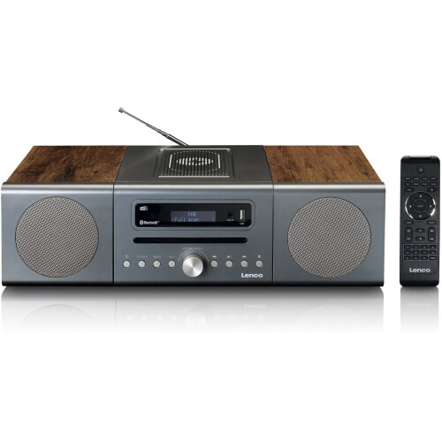 Lenco MC-175 - Stereoset - DAB+ Bluetooth 5.0 CD/MP3 - Hout/Metaal