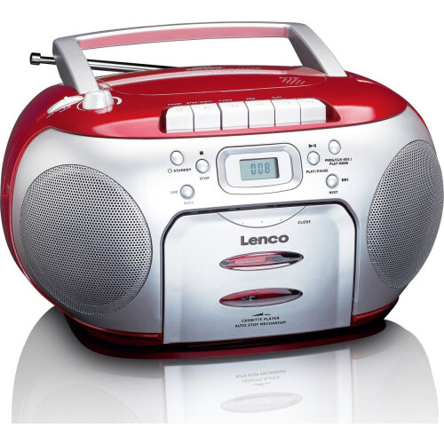 Lenco SCD-420 - Draagbare radio/CD-speler - FM radio cassette - Rood Tweedehands