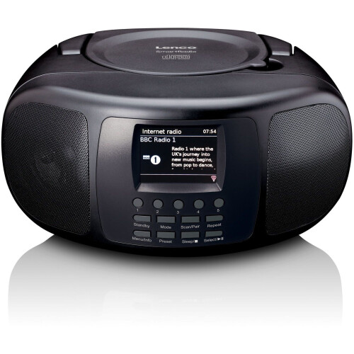 Lenco SCD-6000BK - Draagbare Internet Radio - DAB+/FM Bluetooth CD-speler - Zwart