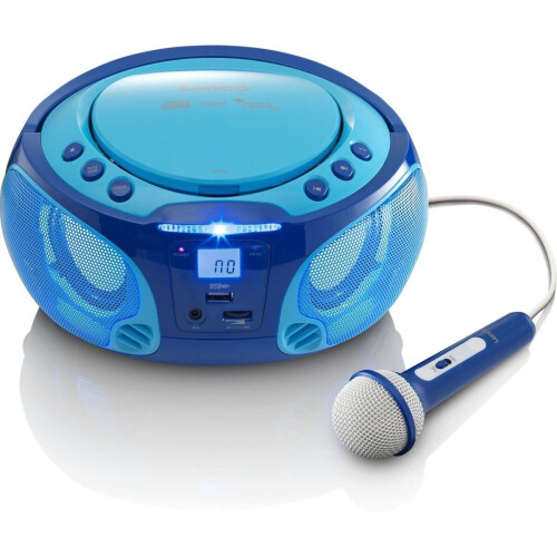 Lenco SCD-650 - Draagbare Karaokeradio/CD-speler - FM Radio USB - Blauw
