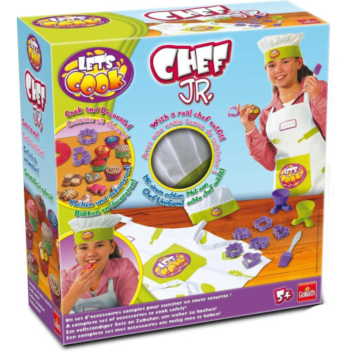 Let's Cook - Chef Jr. - Accessoireset met schort en muts - Blauw-Groen