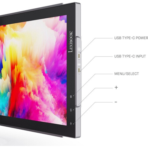 Lexibook Trio Max - 14-inch draagbare monitor voor laptops - Full HD 1080P - USB A / Type-C
