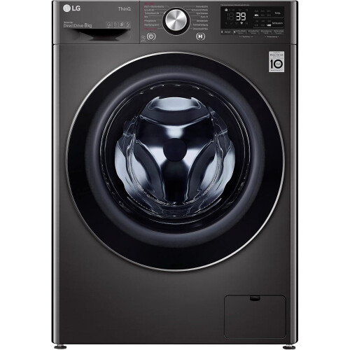 Lg F4wv708p2ba - Wasmachine - 8 Kg - 1400 Tpm - Ai Dd & Steam - Energieklasse A - Zwart | Nieuw (outlet)