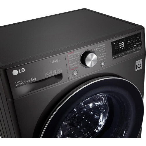 Lg F4wv708p2ba - Wasmachine - 8 Kg - 1400 Tpm - Ai Dd & Steam - Energieklasse A - Zwart | Nieuw (outlet)