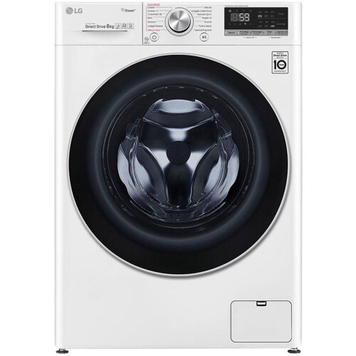 LG GC3V508S1 - Wasmachine - 8 kg - TurboWash™ 59 - AI DD™ motor - Stoomfunctie - Wit