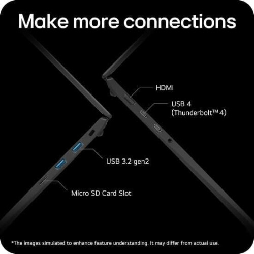 LG Gram 16Z90S-G.AA58A1 - Laptop - Intel Core Ultra 5 125H 16 GB LPDDR5x-SDRAM 1 TB SSD 40,6 cm (16") WQXGA Zwart Tweedehands