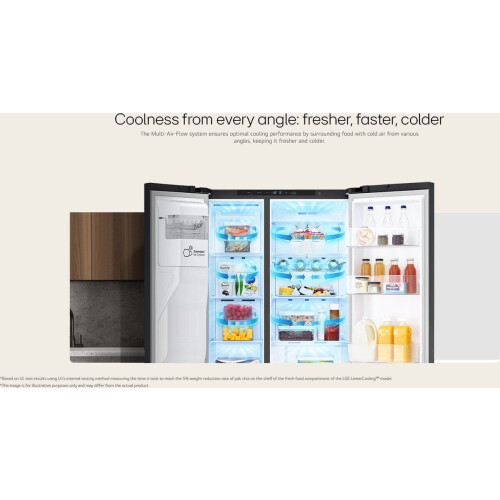 LG GSLC40PYPE - Amerikaanse koelkast - 641L met water- en ijsdispenser - glanzende prime zilver