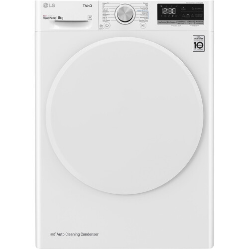 Lg Rh80v5av0q - Warmtepompdroger - 8 Kg - Zelfreinigende Condensor - 64 Db - Energieklasse A++ | Tweedehands (Refurbished)