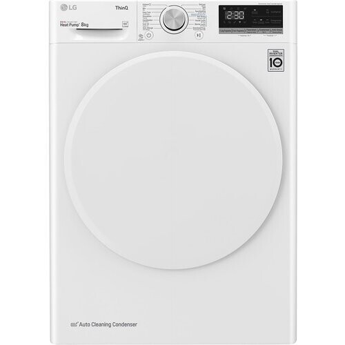 Lg Rh80v5av0q - Warmtepompdroger - 8 Kg - Zelfreinigende Condensor - 64 Db - Energieklasse A++ | Tweedehands (Refurbished) Tweedehands