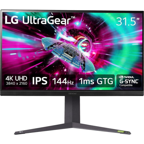 LG UltraGear 32GR93U-B - Gaming Monitor - 32"4K 144Hz HDMI 2.1 - Zwart