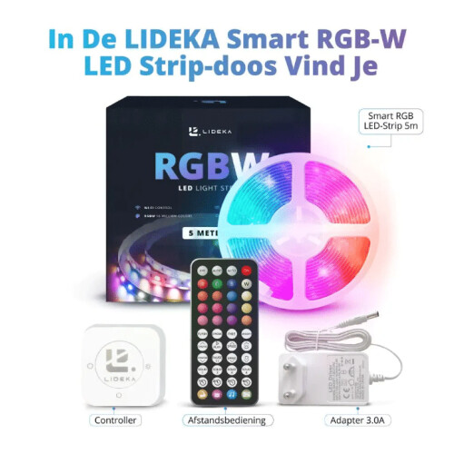 Lideka® RGBW LED Strip, met app, 5m,,,,,,,,, Tweedehands