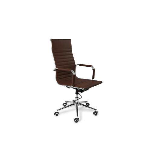 Lifa Living Oxford - Bureaustoel - Buffelleer zitting - Max 150 kg - Donkerbruin Tweedehands