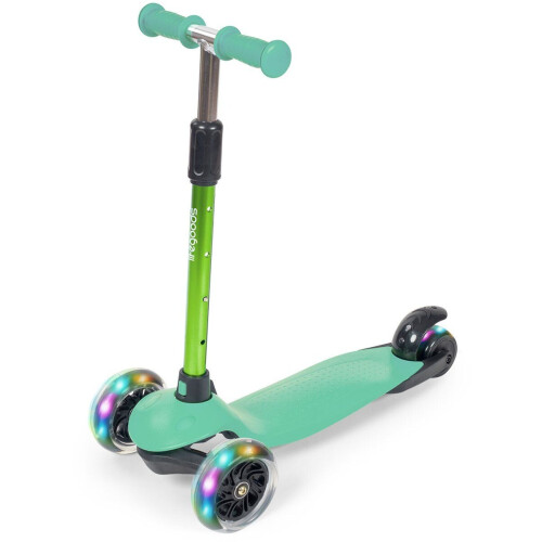 LifeGoods HappyStep - Kinderstep - 3 Lichtgevende LED Wielen - Hoogte Verstelbaar - Muntgroen Tweedehands
