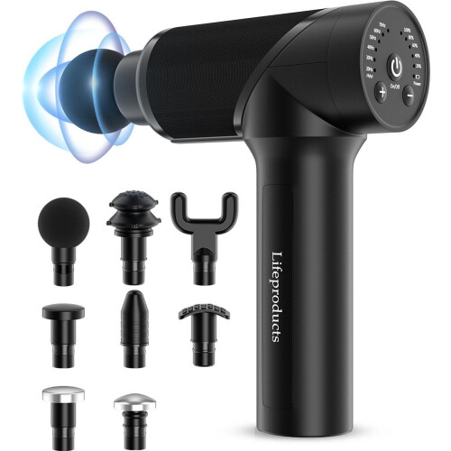 Lifeproducts Massage Gun PRO - Massage Pistool - Massage Apparaat - Massageapparaten - Voor Rug Nek Schouder en Been - Zwart