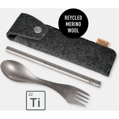 Light My Fire Eco Spork'N Straw Kit Titanium Zilver Tweedehands