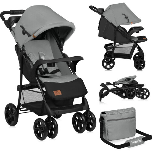Lionelo Emma Plus - Buggy - Lichte en Duurzame Kinderwagen - 5-Punts Gordel - Rugleuningverstelling tot Ligpositie - Verlengd Luifel met Venster - Grote Mand - Praktische Tas en Organizer - Schokdempers - Geschikt voor Kinderen tot 15 kg Tweedehands