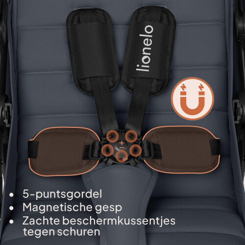 LIONELO Iva - Wandelwagen - All-Terrain PU Wielen met Vering XXL Zonnekap UPF 50+ Tweedehands