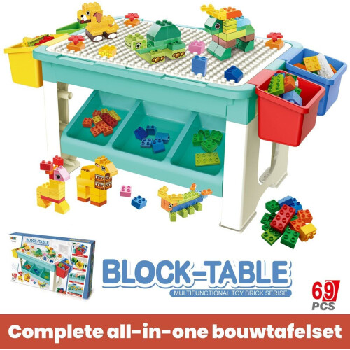 Little big bird Duplo tafel - Speeltafel voor kind - Inclusief 69 bouwstenen
