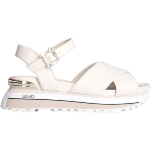 Liu Jo Dames Sandalen - Plateau sandalen met Monogramlogo - Butter - Maat 38 Tweedehands