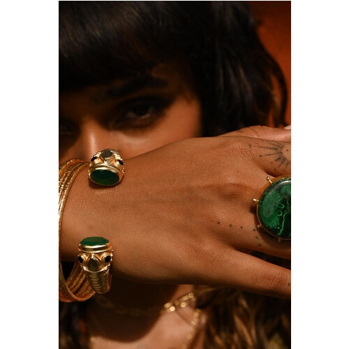 Loft and Daughter dames vegan Armband Manchet Sitara Verguld Messing Tweedehands