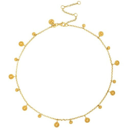 Loft and Daughter dames vegan Choker Ketting Bopa Coin Goud Tweedehands