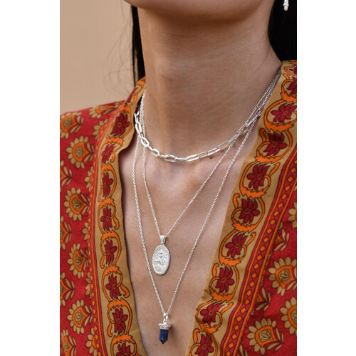 Loft and Daughter dames vegan Freedom T-Staafketting Zilver Tweedehands