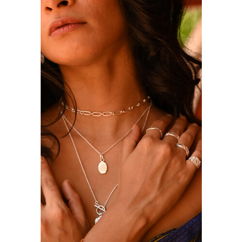 Loft and Daughter dames vegan Hanger Baby Courage Zilver Tweedehands