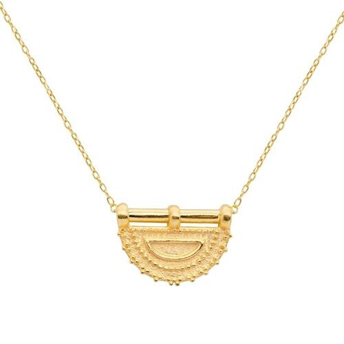 Loft and Daughter dames vegan Ketting Half Moon Hanger Verguld Tweedehands