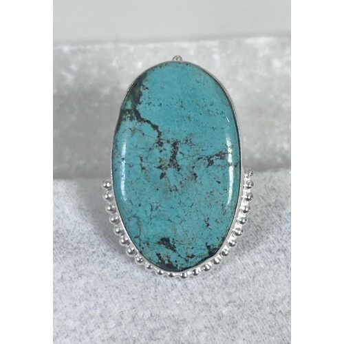 Loft and Daughter dames vegan Ring Anokhi H Turkoois Zilver Tweedehands