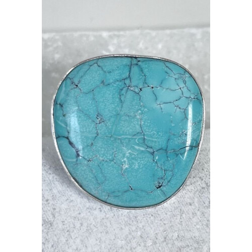Loft and Daughter dames vegan Ring Anokhi I Turquoise Ring Zilver Tweedehands