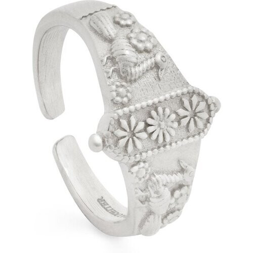 Loft and Daughter dames vegan Ring Pauw Signet Zilver Tweedehands