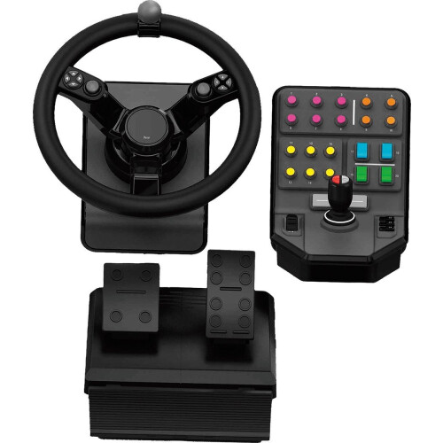 Logitech G Saitek - Farming Simulator Controller - Stuur met pedalen en programmeerbare knoppen - Zwart