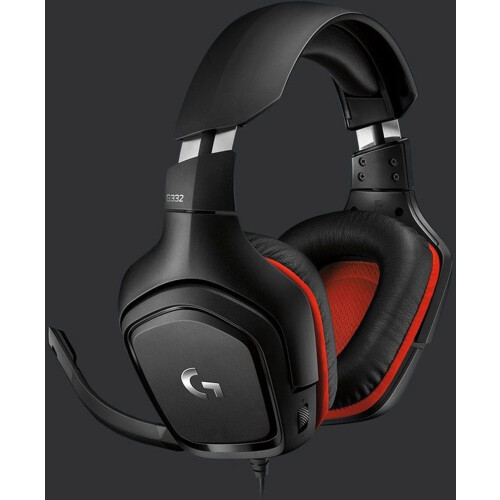 Logitech G332 - Gaming Headset - 50mm drivers - Rood Zwart Tweedehands