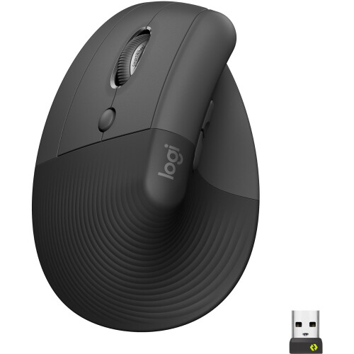 Logitech Lift - Ergonomische muis - Draadloos - Linkshandig - Grafiet