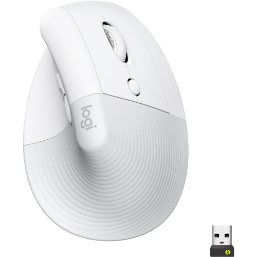 Logitech Lift - Ergonomische muis - Draadloos - Rechtshandig - Wit Tweedehands