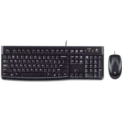 Logitech MK120 - Toetsenbord en Muis - Fluisterstille toetsen - Qwerty Italiaans Tweedehands