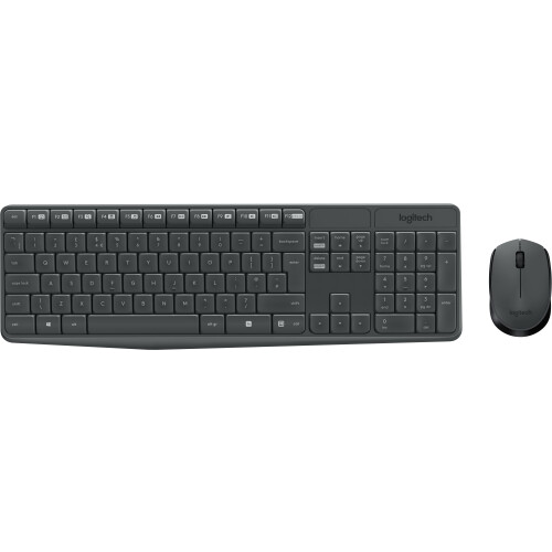 Logitech MK235 - Draadloos Toetsenbord met Muis - QWERTZ DE - Spatwaterdicht - Grijs Tweedehands