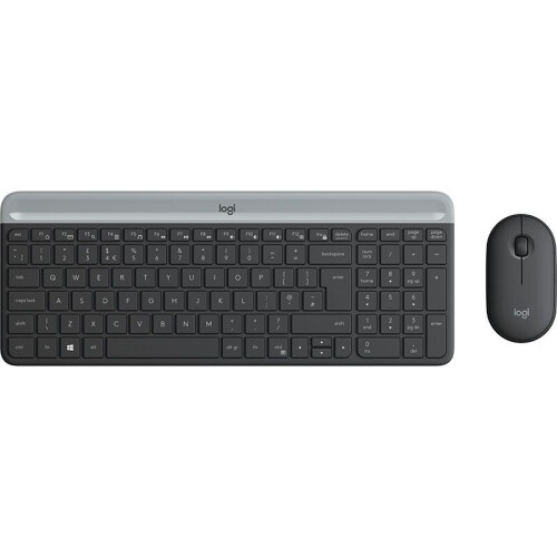 Logitech MK470 - Draadloos Toetsenbord en Muis Combo - Qwerty CZ - Grijs Tweedehands
