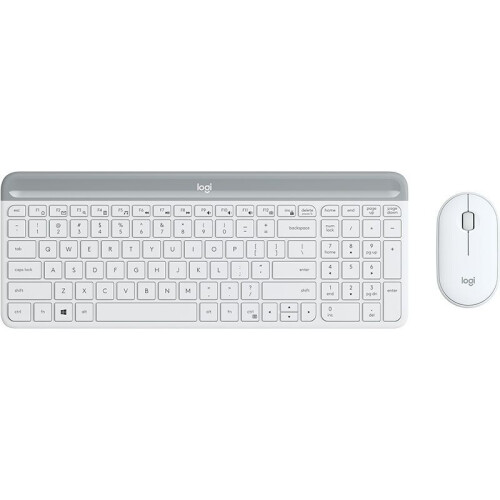Logitech MK470 - Draadloos Toetsenbord en Muis - Stil ontwerp - Wit Tweedehands