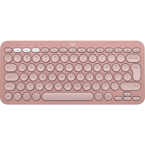 Logitech Pebble Keys 2 K380s - Draadloos Toetsenbord - Bluetooth - Tonal Rose