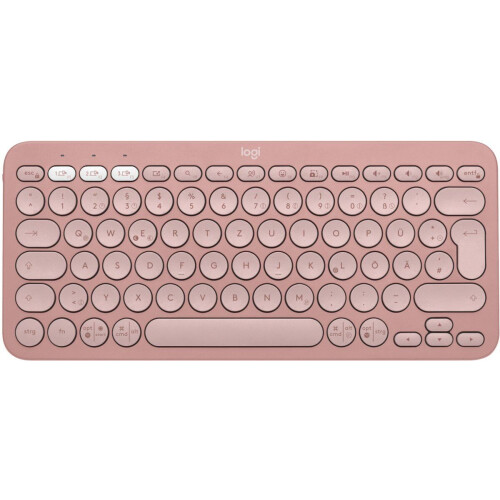 Logitech Pebble Keys 2 K380s - Mini Toetsenbord - Draadloos RF + Bluetooth - QWERTZ DE - Roze