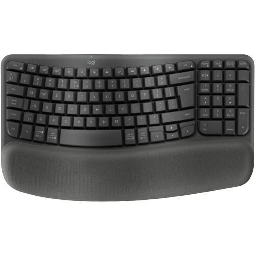 Logitech Wave Keys - Draadloos Ergonomisch Toetsenbord - 3 Jaar Batterijduur - Qwerty US - Grafiet