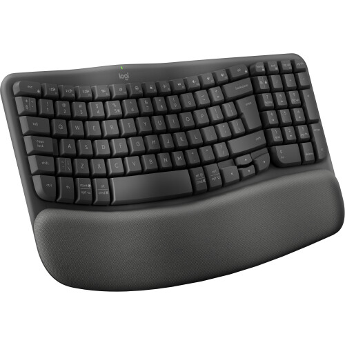 Logitech Wave Keys - Draadloos Ergonomisch Toetsenbord - Azerty BE - Grafiet