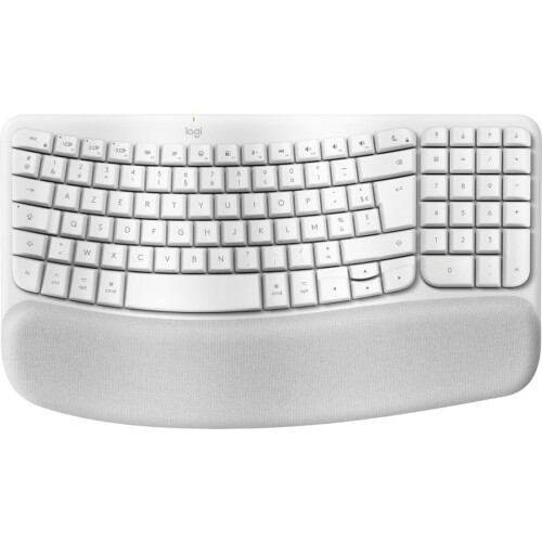 Logitech Wave Keys for Mac - Draadloos Ergonomisch Toetsenbord - Azerty FR - Wit Tweedehands