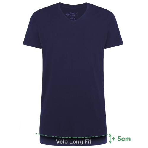 Long Fit T-Shirts Velo V-hals (2-pack) - Navy S Tweedehands