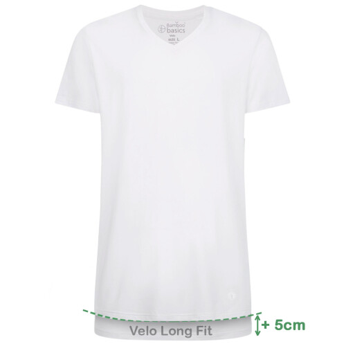 Long Fit T-Shirts Velo V-hals (2-pack) - Wit XL Tweedehands